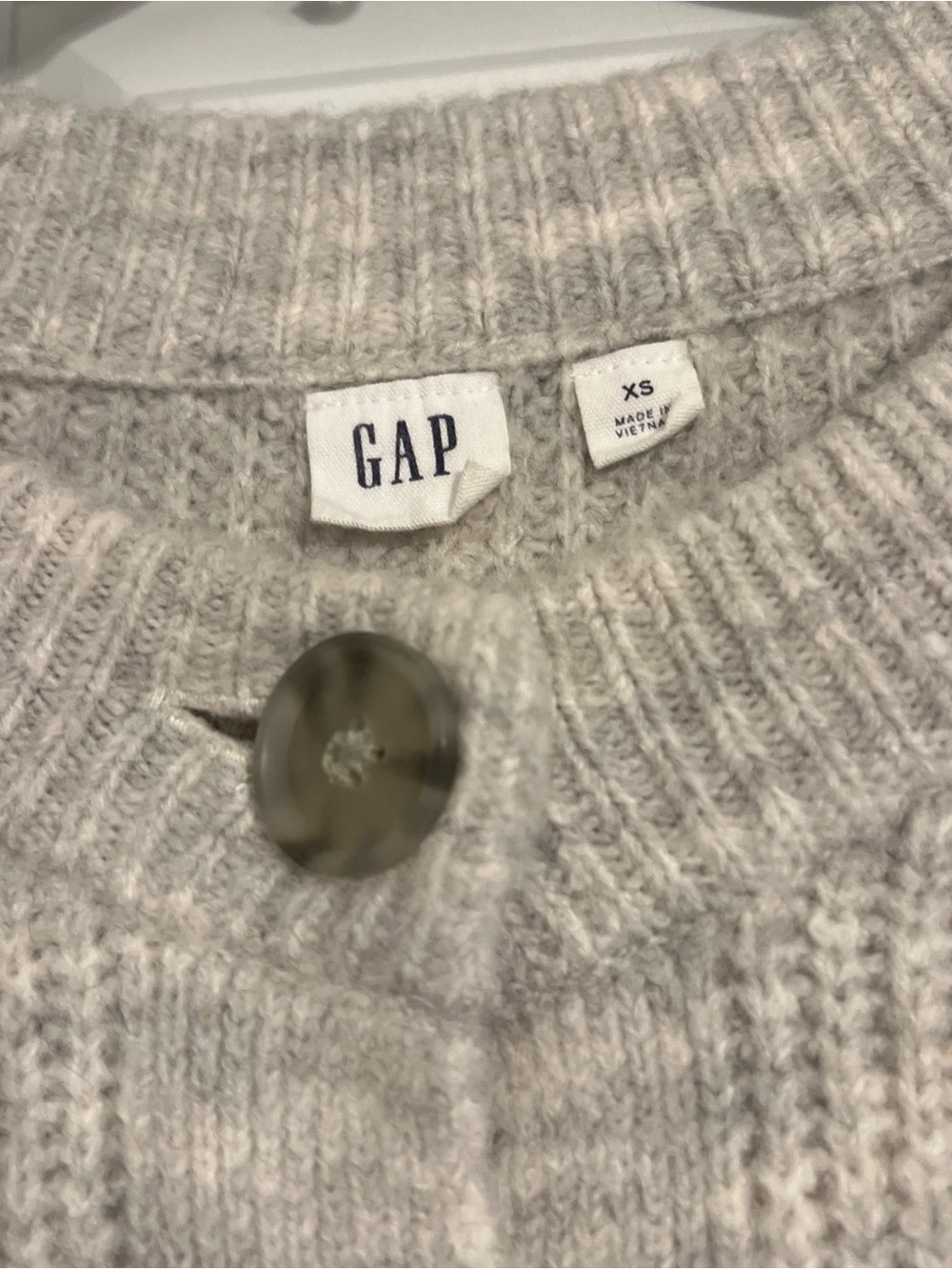 GAP Light Gray Ribbed Button Cardigan - Picture 4 of 5